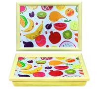 PREMZO Colorful Mixed Fruits Art Lap Tray Cushioned Bean Bag Relax Lightweight Portable, Laptop Browsing, Art, Writing, Craft, Drawing, Drink, Food, Home Office Serving Tray