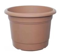 PREMZO Garden Flower Pot Round Planter Plant Milano Plastic Base Stylish Decorative Plant Grow Container Durable Home Patio Path Deck Office Garden Lawn Greenery 25Cm (TERRACOTTA)