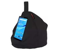PREMZO Ipad Tablet Phon Stand Bean Bag Cushion Pillow Holder For All Devices Book eReader Travel Pillow Adjustable Securely Holds Surface Universal Up to 12.9 inches 100% Cotton Fabric (Black)