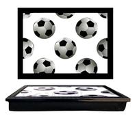 PREMZO Lap Tray Football Soccer with Soft Cushion Bean Bag laptray Home Laptop Diner Drinks Food Breakfast Football Soccer Lover