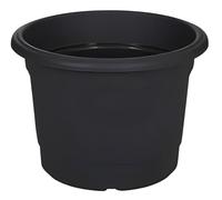 PREMZO Milano 30 Cm Flower Pot Round Planter Plant Plastic Base Stylish Decorative Durable Home Patio Deck Office Garden Lawn Greenery (BLACK)
