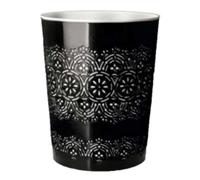 PREMZO Round Flora Bin 9 Liter Basket Container Storage Plastic Waste Paper Bin Small Rubbish Bin Trash for Bedrooms Lounge Kitchen Home Office Bathroom Dormitory Rooms (Black)