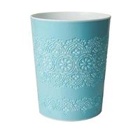 PREMZO Round Flora Bin 9 Liter Basket Container Storage Plastic Waste Paper Small Rubbish Bin Trash for Bedrooms Lounge Kitchen Home Office Bathroom Dormitory Rooms (Blue)