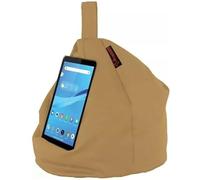 PREMZO Tablet Ipad Phon Stand Bean Bag Cushion Pillow Holder For All Devices Book eReader Travel Pillow Adjustable Securely Holds Surface Universal Up to 12.9 inches 100% Cotton Fabric (Gold)