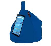 PREMZO Tablet Ipad Phon Stand Bean Bag Cushion Pillow Holder For All Devices Book eReader Travel Pillow Adjustable Securely Holds Surface Universal Up to 12.9 inches 100% Cotton Fabric (Blue)