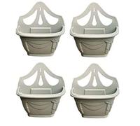 PREMZO Venetian Wall Hanging Planter Plant Flower Pots Wall Fence Sturdy Strong Plastic Pot Indoor Outdoor Decorative Home Office Garden Special In TAUPE Color (Pack Of 4)