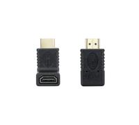 PRENDELUZ Angled A/H-A/M HDMI adapter, support for high definition and compact connection, ideal for tight spaces and portable devices.