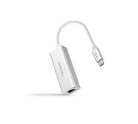 PRENDELUZ USB-C to Ethernet Converter, 1 Gbps, Silver, 15 cm, Ideal for Connecting Devices to High Speed Wired Networks.