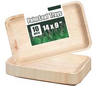 Preocea 10 Pack Disposable Rectangle Trays, 22.9x35.5cm Rectangle Plates, Disposable Charcuterie Boards, Serving Platters for Birthday Party, Weddings, Catering, Events