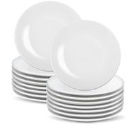 Preocea 16 Pcs Porcelain Dessert Plates, 15.3cm White Appetizer Plates, Ceramic Dessert Plate, Round Small White Plate for Cake Snacks, Microwave Oven and Dishwasher Safe