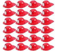 Preocea 24 Pcs Kids Firefighter Hat, Plastic Fireman Helmet, Red Fire Chief Helmet for Boys Girls, Bulk Soft Children’s Fireman Hat for Kids Role Play Party Costume Dress Up Accessory