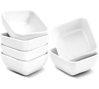 Preocea 6 Pack Ceramic Dip Bowls, 3 Oz White Dip Bowl, Ceramic Sauce Dish for Side Dishes, Porcelain Dipping Sauce Bowls, Mini Square Sauce Dish for Soy Sauce Condiment BBQ Ketchup Sushi