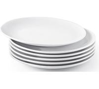 Preocea 6 Pcs Ceramic Appetizer Plates, 20 cm/8 in White Ceramic Salad Plate, Round Porcelain Serving Plate, Microwave Dishwasher Safe, Porcelain Dinner Plates for Appetizers Dessert Salad