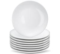Preocea 8 Pcs Porcelain Dessert Plates, 15.3cm White Appetizer Plates, Round Small White Plate, Ceramic Dessert Plate for Cake Snacks, Microwave Oven and Dishwasher Safe