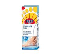 Prep, Foot Deodorant Cream, Anti-Odour Cream with Antibacterial Active Ingredient, Based on Talc, Rice Bran Oil, Menthol and Organic Aloe, Refreshing Effect, 75 ml Format