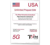 PrePaid USA SIM card. Unlimited incoming and outgoing calls/text | Ultra High Speed 5G Data allowance. Hotspot/Tethering/Internet Sharing allowed. (6GB x 2 Month)