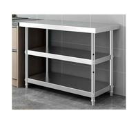 Preparation tables, Heavy Duty Kitchen Food Prep Table，Three-layer Countertop(100 * 50 * 80cm/39.3 * 19.7 * 31.5in)