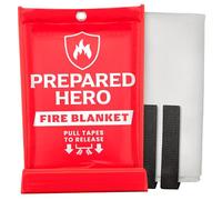 Prepared Hero Emergency Fire Suppression Blanket - 1 Pack, 40” x 40” Fiberglass Fire Blanket for Kitchen & Home