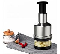 Prepared Manual Garlic Grinder, Push Chopper, Pepper Cutter with Non-Slip Grip, Heavy-Duty Garlic Cutter for Easy Salad, Salsa & Stir Fry Prep