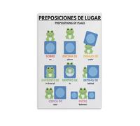 PREPOSITIONS for Kids, Spanish Language, Spanish Grammar, Grammar Chart Educational Chart Poster 12x18inch(30x45cm)