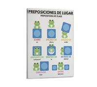 PREPOSITIONS for Kids, Spanish Language, Spanish Grammar, Grammar Chart Educational Chart Poster 12x18inch(30x45cm)