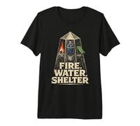 Prepper Survivalist Fire Water Shelter Premium T-Shirt