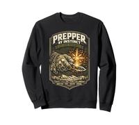 Prepper Survivalist Shelter Fire Water Signal Sweatshirt