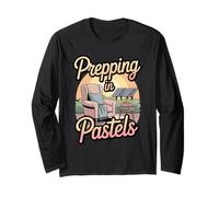 Prepping in Pastels Funny Cozy Apocalypse Prepper Long Sleeve T-Shirt