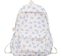 Preppy Backpack Cute Backpack, Large Capacity Preppy Backpack with Multi-Pocket, Kawaii Backpack with Adjustable Strap & Top Handle, Zipper Aesthetic Backpack for Teens Girls Women Students