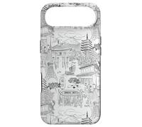 Preppy Black & White Tokyo Chinoiserie Toile Sakura Fuji Case for iPhone Air