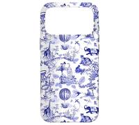 Preppy Blue Toile Chinoiserie with Leopard, Monkey, Palms Case for iPhone 17 Pro Max