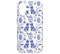 Preppy Blue & White Toile Golden Retriever Dog Case for iPhone 17