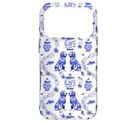 Preppy Blue & White Toile Golden Retriever Dog Case for iPhone 17 Pro
