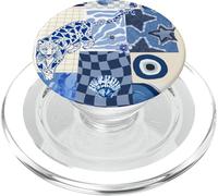 Preppy Blue Y2K Collage Star Evil Eye Summer Shells Leopard PopSockets PopGrip for MagSafe