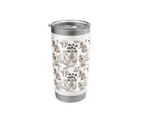 Preppy Brown Willow Pattern Chinoiserie Toile Stainless Steel Insulated Tumbler