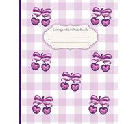 Preppy Cherry Coquette Bow Composition Notebook: Kawaii Purple Cherry Bow Journal | Cute College Ruled | Pastel Preppy Cute Notebook | Coquette School ... Girls, Women, School, Office, College, Work
