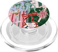 Preppy Christmas Bows Holiday Pattern Cute Coquette Collage PopSockets PopGrip for MagSafe