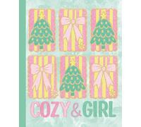 Preppy Christmas Composition Notebook for Girls: A Fun and Bright Holiday Journal for Teens featuring glittery Christmas trees and bows in a pink, green, and mint color palette - 110 Wide Ruled Pages