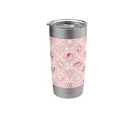 Preppy Coastal Red Seashells, Starfish, Shells and Bows Stainless Steel Insulated Tumbler