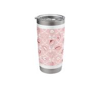 Preppy Coastal Red Seashells, Starfish, Shells and Bows Stainless Steel Insulated Tumbler