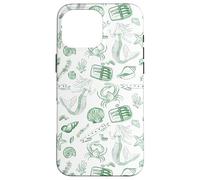 Preppy Coastal Sardine Tin Mermaid Shell Euro Summer Green Case for iPhone 16 Pro Max