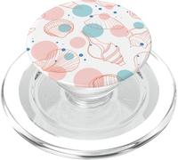 Preppy Coastal Seashells Minimalistic Shells and Seashell PopSockets PopGrip for MagSafe