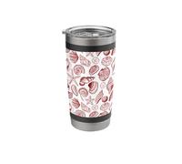 Preppy Coastal Seashells, Starfish, Shells in Red Stainless Steel Insulated Tumbler