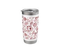 Preppy Coastal Seashells, Starfish, Shells in Red Stainless Steel Insulated Tumbler