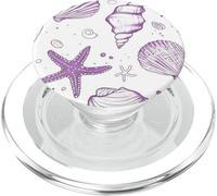 Preppy Coastal Shells Sea In Summer Seashells Starfish Shell PopSockets PopGrip for MagSafe