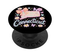 Preppy Coquette Connecticut Pastel Bow and Butterfly Design PopSockets Adhesive PopGrip