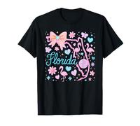 Preppy Coquette Florida Flamingo Bow Pastel Aesthetic T-Shirt