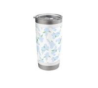 Preppy Coquette Hydrangeas and Bows in Pastel Blue Stainless Steel Insulated Tumbler