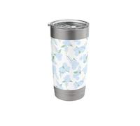 Preppy Coquette Hydrangeas and Bows in Pastel Blue Stainless Steel Insulated Tumbler