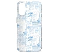 Preppy Cornflower Blue Paris Toile Cafe Poodle Eiffel Trees Case for iPhone 17